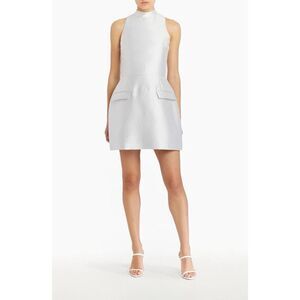 Amanda Uprichard Women’s Silver Everhart Satin Twill Mini Dress NWOT